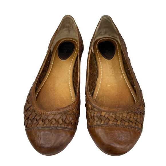 FRYE CARSON Brown Woven Leather Ballet Flats Women’s Size  7 - Picture 4 of 16